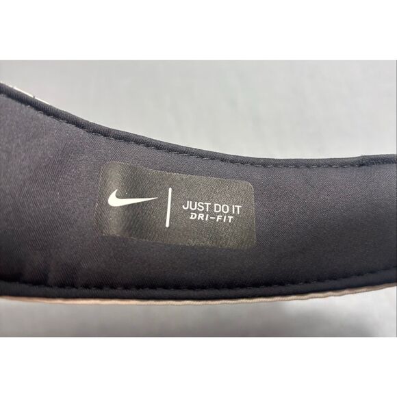 Nike Golf Visor Adult White Black Nike Swoosh Hook and Loop Adjustable - Picture 7 of 8